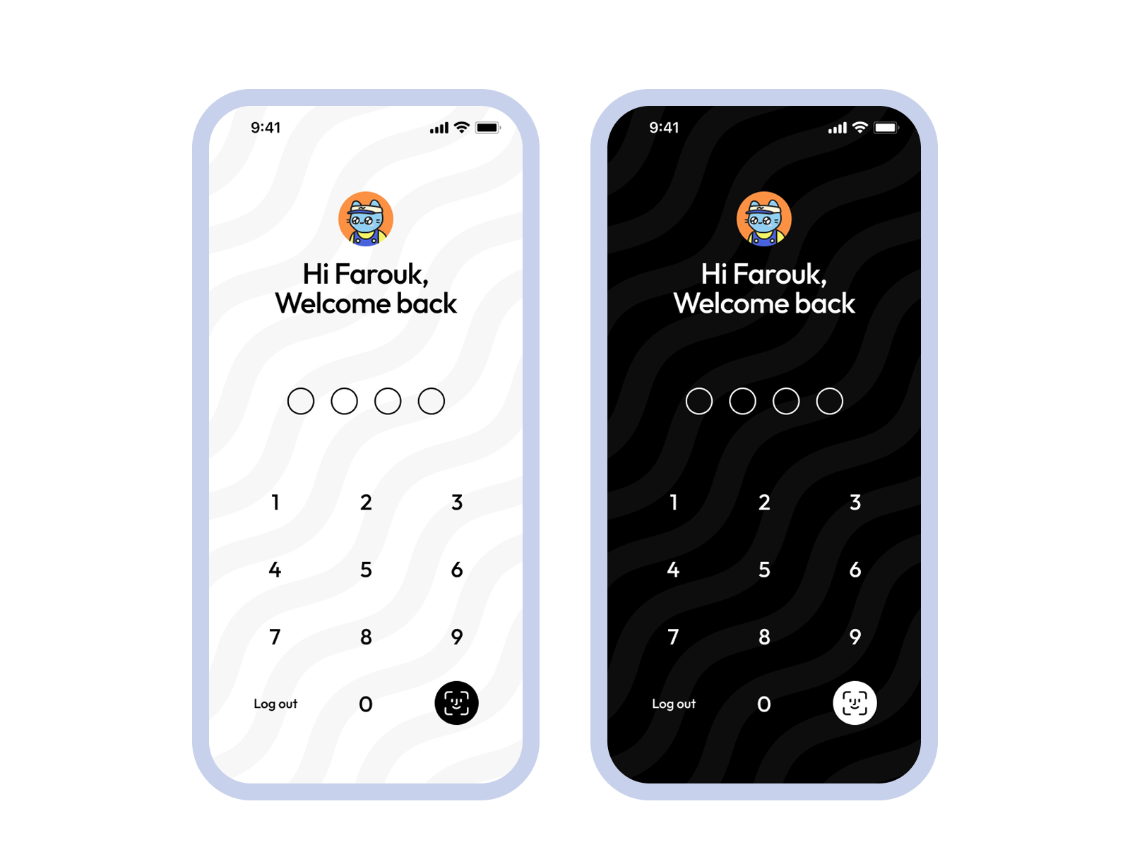 Login screens